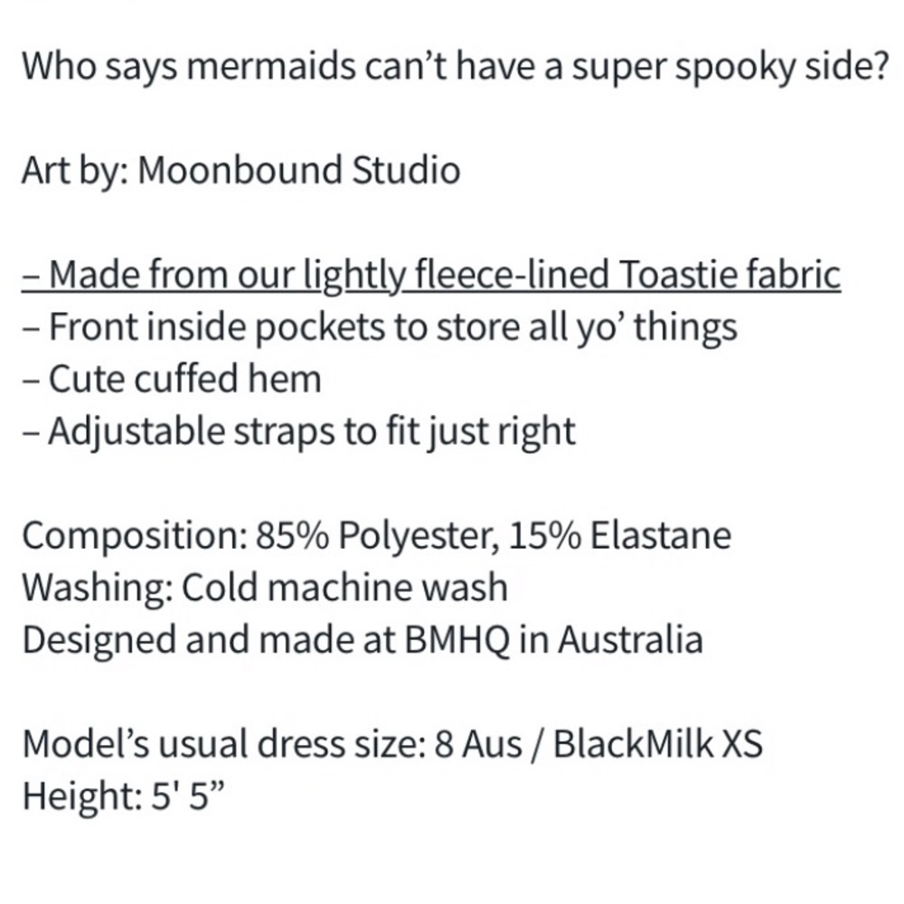 BLACKMILK Spooky Mermaid SHORT OVERALLS! Mermaidcore Cute Romper Shortalls Ocean - Picture 9 of 9